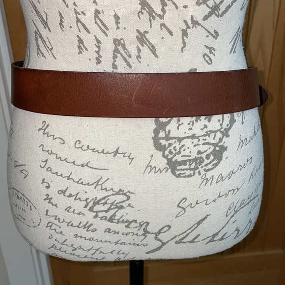 Women’s J Crew Boho Brown Italian Leather Belt, Square Solid Brass Buckle. M - Picture 7 of 12